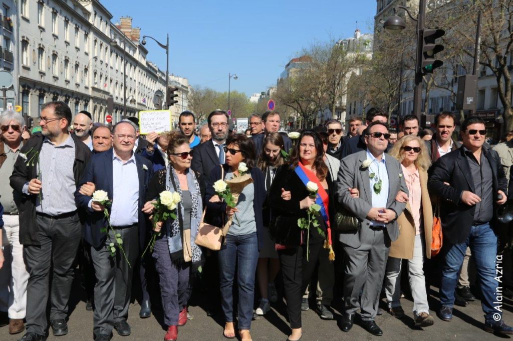 Ariel Goldmann à la Marche silencieuse en mémoire de Mme Halimi